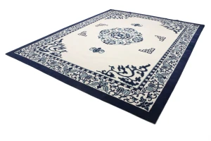 Ivory Floral Chinese Style 12X15 Modern Oriental Rug