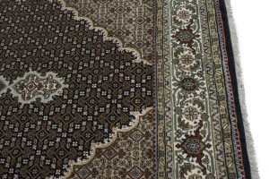 Black Floral 6X8 Tabriz Fish Mahi Oriental Rug