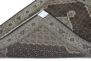 Black Floral 6X8 Tabriz Fish Mahi Oriental Rug
