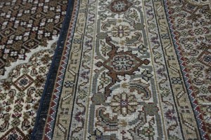 Black Floral 6X8 Tabriz Fish Mahi Oriental Rug