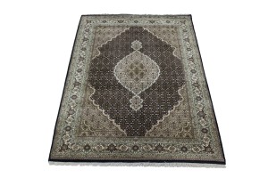 Black Floral 6X8 Tabriz Fish Mahi Oriental Rug