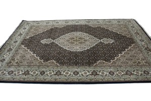 Black Floral 6X8 Tabriz Fish Mahi Oriental Rug