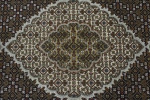 Black Floral 6X8 Tabriz Fish Mahi Oriental Rug