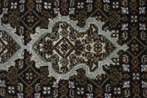 Black Floral 6X8 Tabriz Fish Mahi Oriental Rug