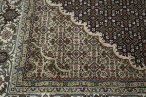 Black Floral 6X8 Tabriz Fish Mahi Oriental Rug