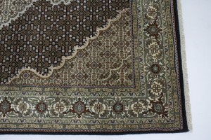Black Floral 6X8 Tabriz Fish Mahi Oriental Rug