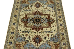 Cream Geometric Floral 6X8 Oriental Rug