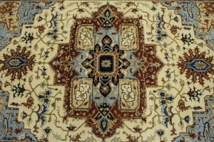 Cream Geometric Floral 6X8 Oriental Rug