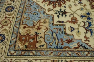 Cream Geometric Floral 6X8 Oriental Rug