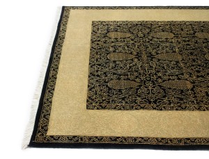 Black Floral 5X8 Modern Oriental Rug