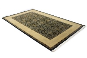 Black Floral 5X8 Modern Oriental Rug