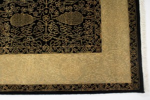 Black Floral 5X8 Modern Oriental Rug