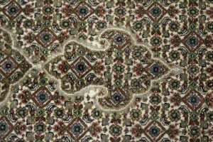 Cream Floral Geometric 7X10 Indo-Tabriz Fish Mahi Oriental Rug