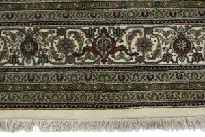 Cream Floral Geometric 7X10 Indo-Tabriz Fish Mahi Oriental Rug