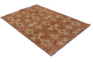 Rust Floral 4X6 Modern Oriental Rug