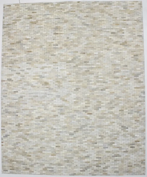 Ivory Geometric 8X10 Modern Cowhide Patchwork Print&nbsp;Oriental Rug