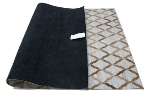 Gray Geometric 4X6 Cowhide Patchwork Modern Rug
