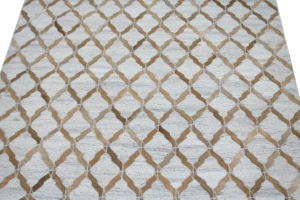 Gray Geometric 4X6 Cowhide Patchwork Modern Rug