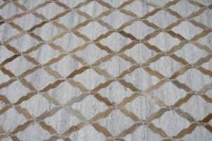 Gray Geometric 4X6 Cowhide Patchwork Modern Rug