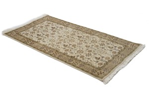 Cream Floral 2'5X4'8 Indo Tabriz Oriental Rug