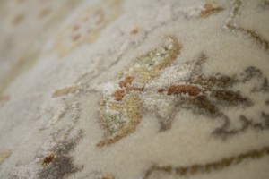 Cream Floral 2'5X4'8 Indo Tabriz Oriental Rug
