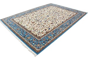 Cream Floral 7X9 Kirman Oriental Rug