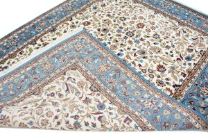 Cream Floral 7X9 Kirman Oriental Rug
