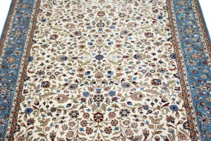 Cream Floral 7X9 Kirman Oriental Rug