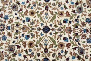 Cream Floral 7X9 Kirman Oriental Rug