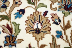 Cream Floral 7X9 Kirman Oriental Rug