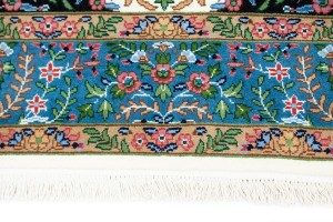 Cream Floral Kirman 6X9 Oriental Rug