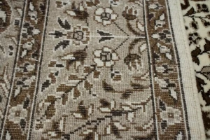 Cream Floral Kirman 5X5 Oriental Square Rug