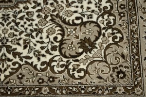 Cream Floral Kirman 5X5 Oriental Square Rug