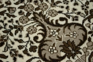 Cream Floral Kirman 5X5 Oriental Square Rug