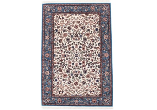 Cream Floral Kirman 4X6 Oriental Rug