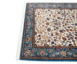 Cream Floral Kirman 4X6 Oriental Rug