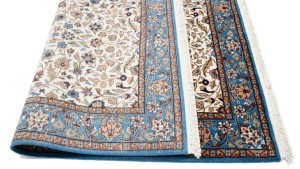 Cream Floral Kirman 4X6 Oriental Rug