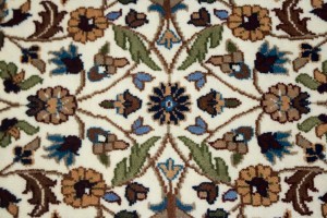 Cream Floral Kirman 4X6 Oriental Rug