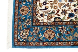Cream Floral Kirman 4X6 Oriental Rug