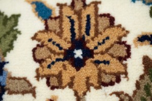 Cream Floral Kirman 4X6 Oriental Rug