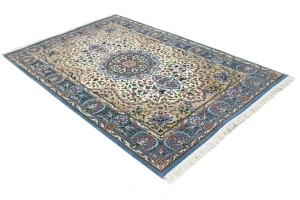 Cream Floral 4X6 Kirman Oriental Rug