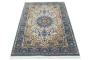 Cream Floral 4X6 Kirman Oriental Rug