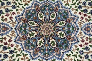 Cream Floral 4X6 Kirman Oriental Rug