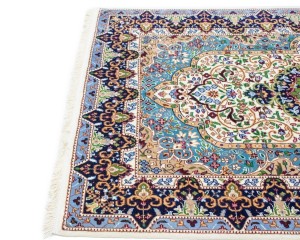 Cream Floral Kirman 4X6 Oriental Rug