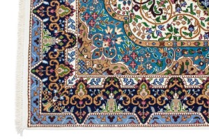 Cream Floral Kirman 4X6 Oriental Rug