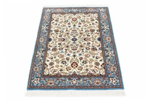 Cream Floral Kirman 3X4 Oriental Rug
