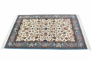 Cream Floral Kirman 3X4 Oriental Rug