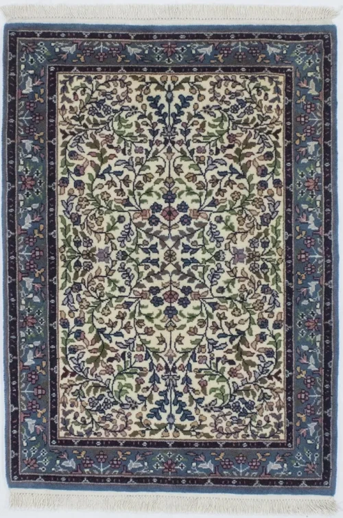 Cream Floral Kirman 3X4 Oriental Rug