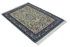 Cream Floral Kirman 3X4 Oriental Rug
