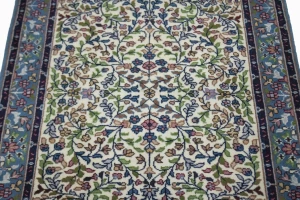 Cream Floral Kirman 3X4 Oriental Rug